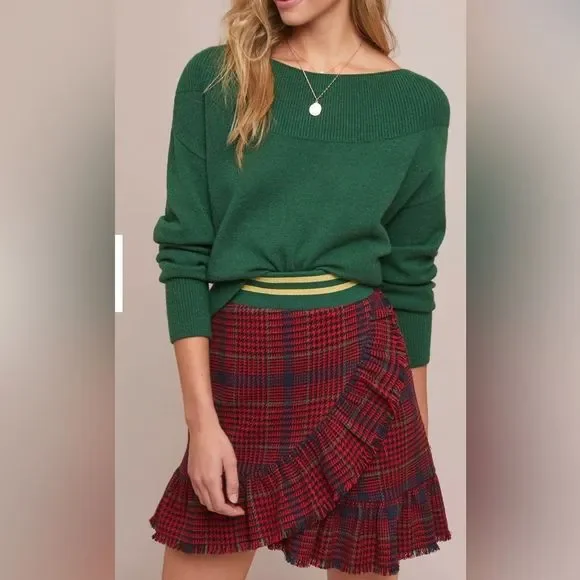 Joa red 2025 plaid skirt